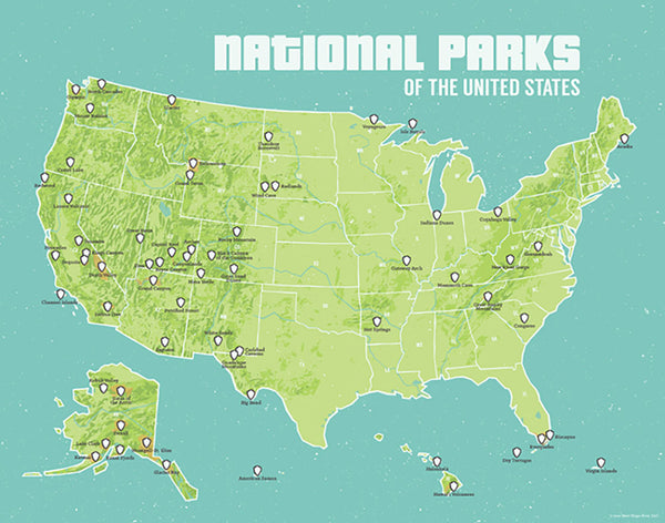 US National Parks Map 11x14 Print - Best Maps Ever us-national-parks-map-11x14-print-best-maps-ever