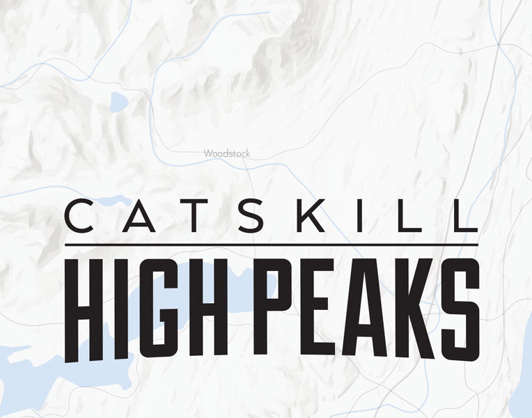 Catskill High Peaks map print - Light Gray
