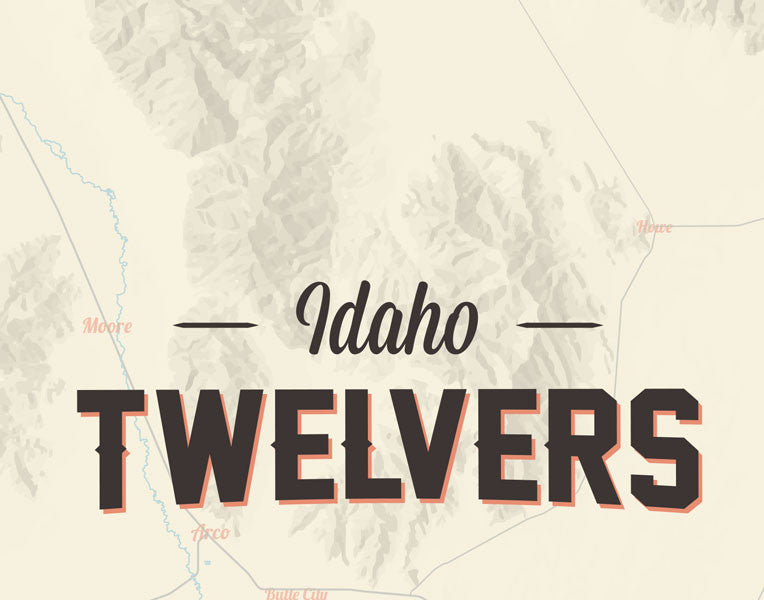 Idaho 12ers Map Print - tan