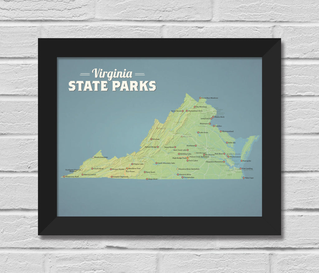 Virginia State Parks Map 11x14 Print