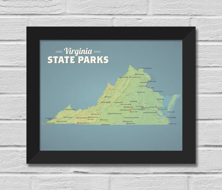 Virginia State Parks Map 11x14 Print
