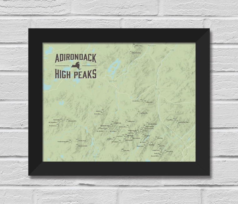 Adirondack High Peaks Map 11x14 Print