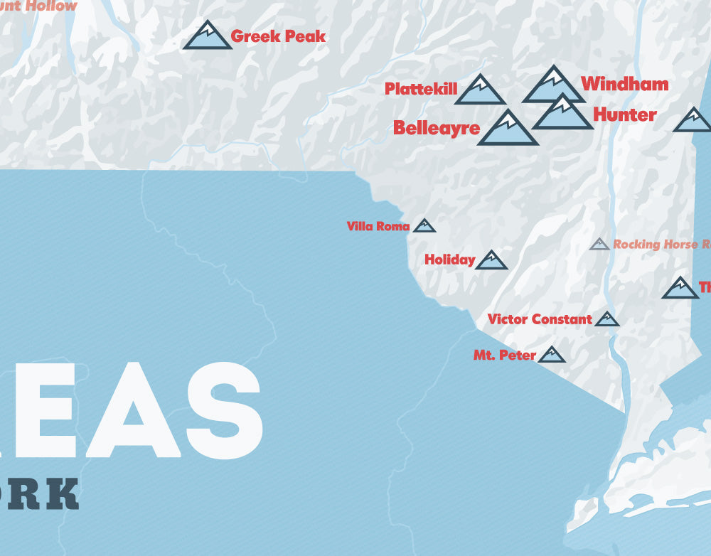 New York Ski Resorts Map Print - Best Maps Ever