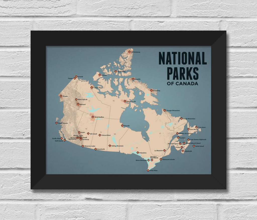 Canada National Parks Map 11x14 Print