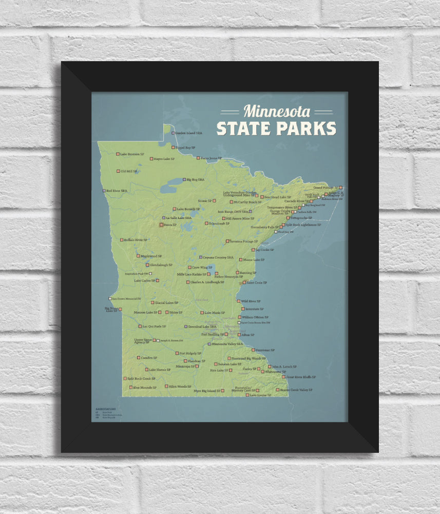 Minnesota State Parks Map 11x14 Print