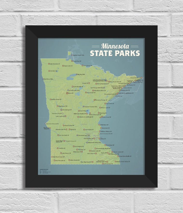 Minnesota State Parks Map 11x14 Print