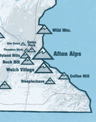 Minnesota Ski Resorts Map Print - white & light blue