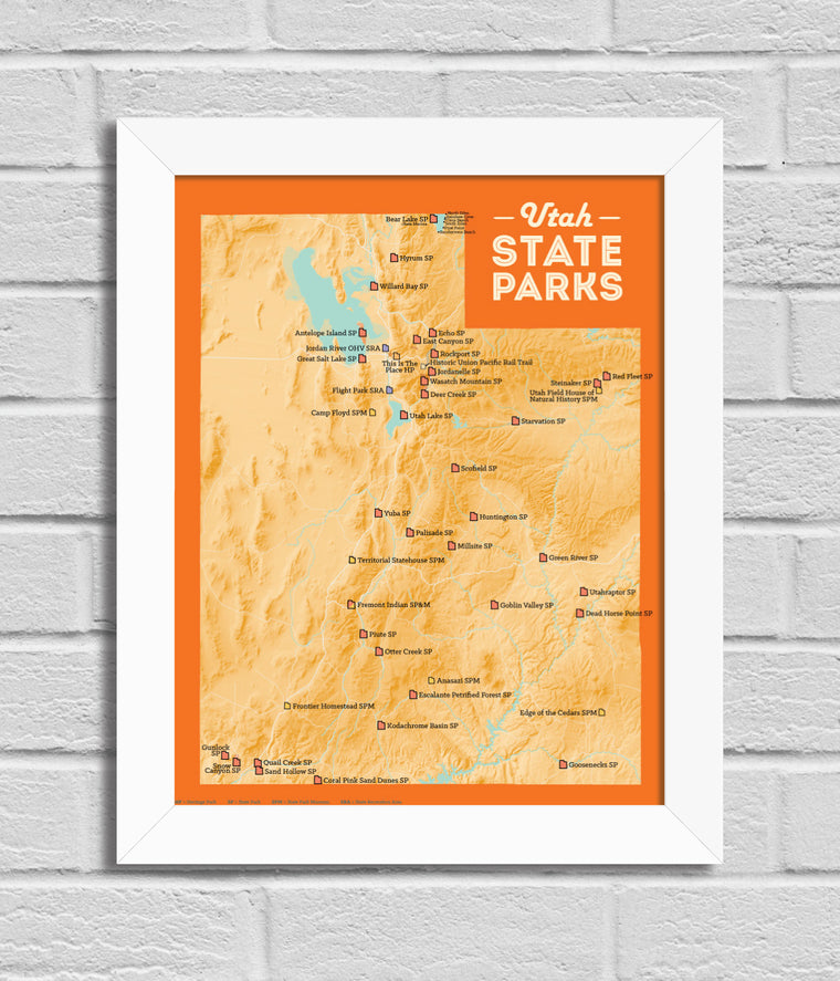 Utah State Parks Map 11x14 Print