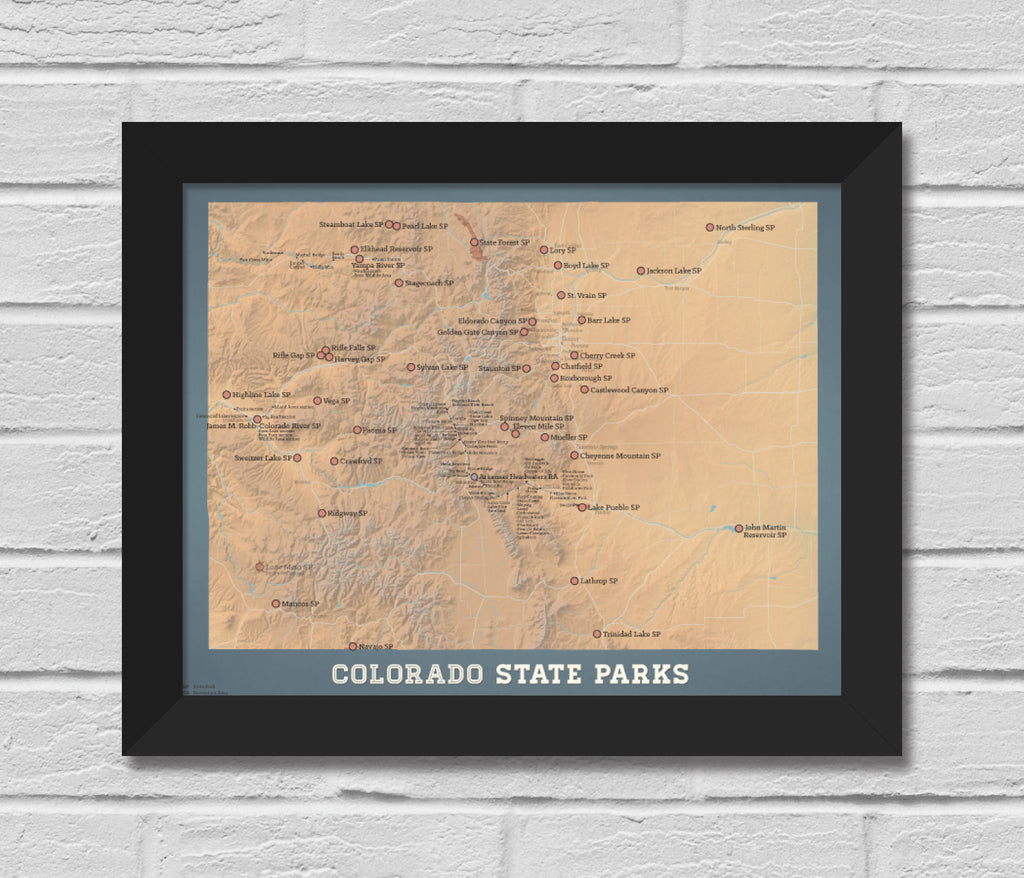 Colorado State Parks Map 11x14 Print