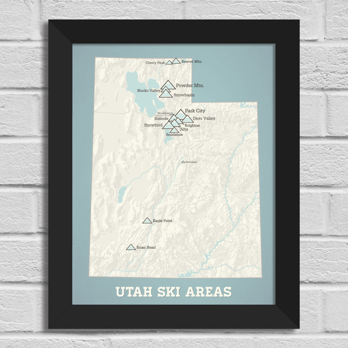 Utah Ski Resorts Map 11x14 Print | Best Maps Ever