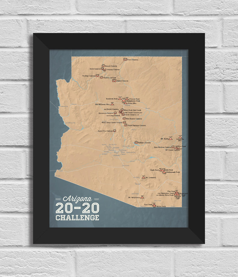Arizona 20-20 Challenge Map 11x14 Print