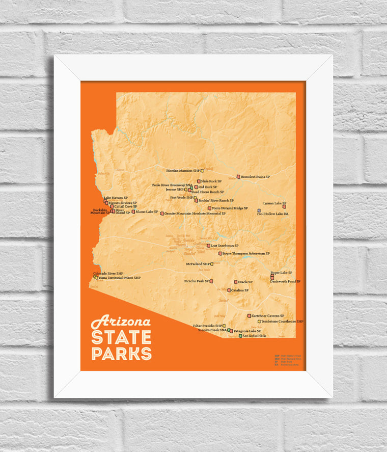 Arizona State Parks Map 11x14 Print