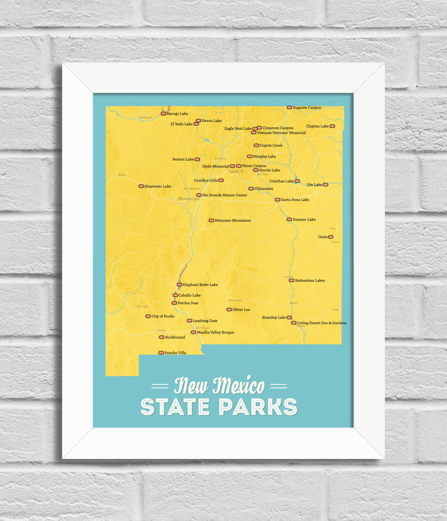 New Mexico State Parks Map 11x14 Print