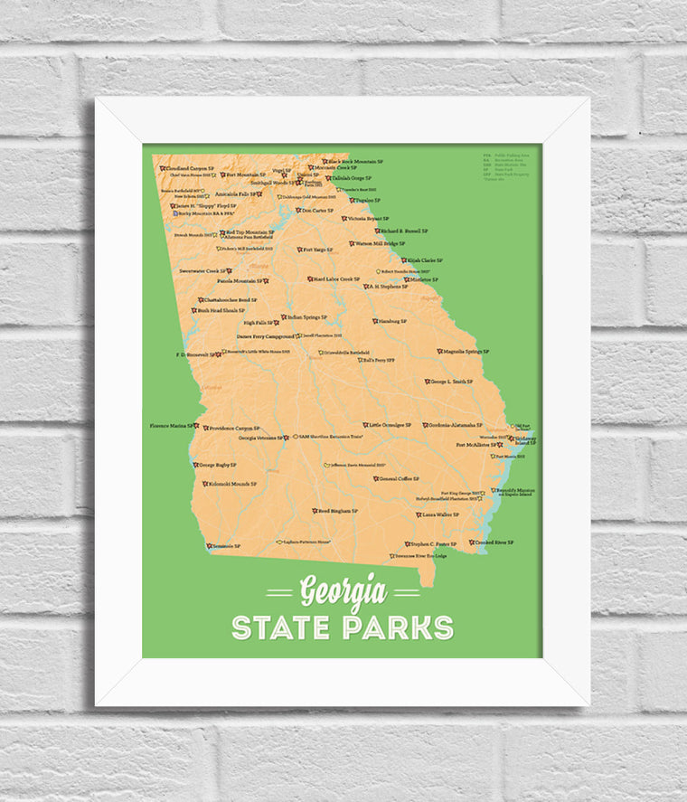 Georgia State Parks Map 11x14 Print