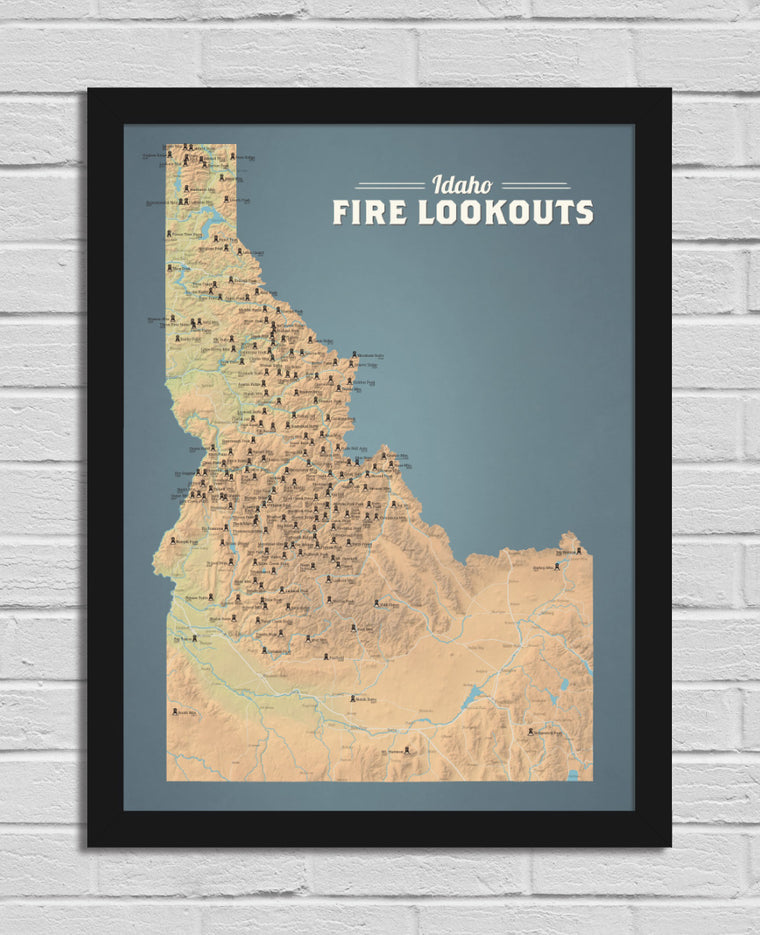 Idaho Fire Lookouts Map 18x24 Poster