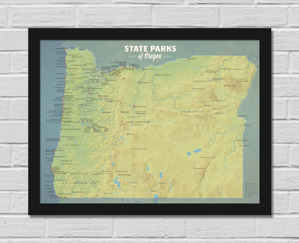 Oregon State Parks Map 18x24 Poster