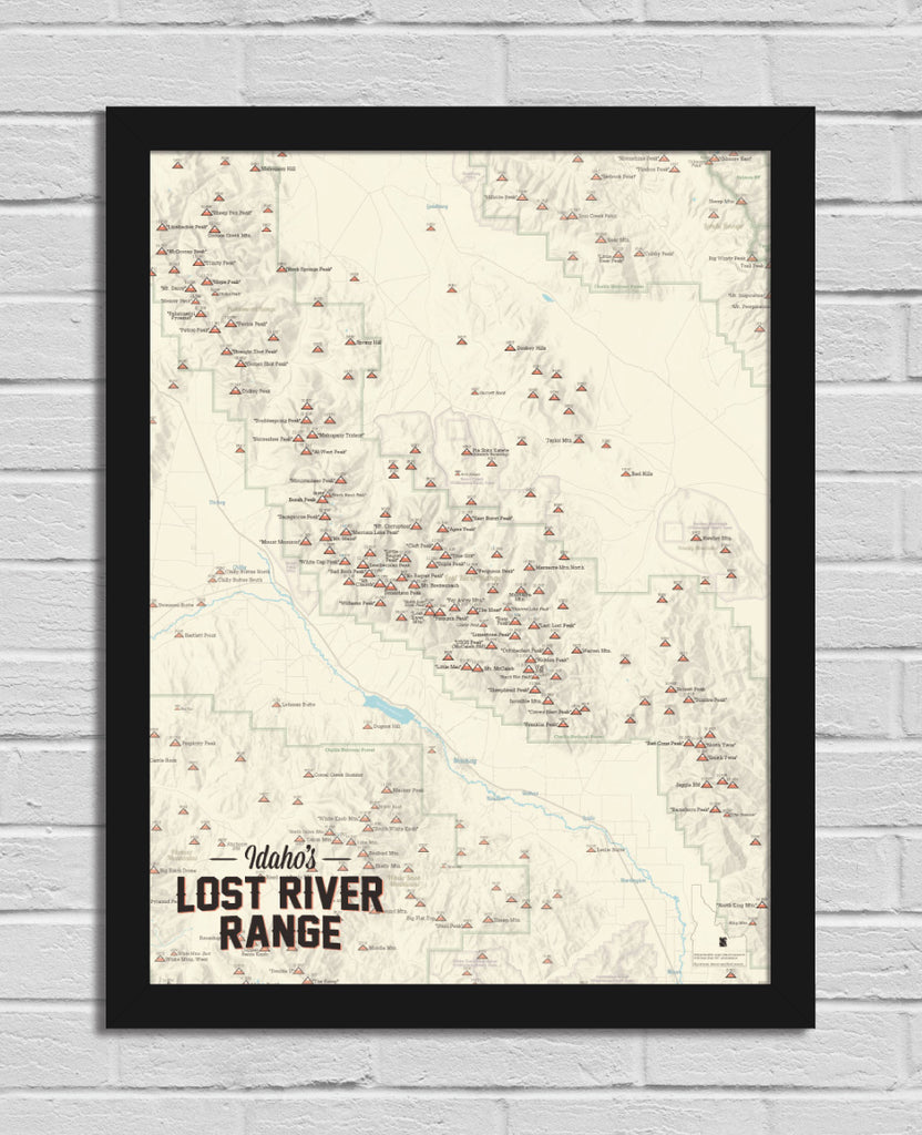 Lost River Range (Idaho) Climbers' Map 18x24 Poster