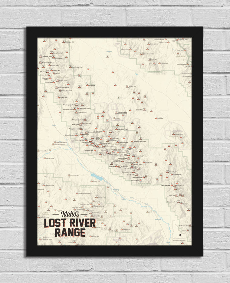 Lost River Range (Idaho) Climbers' Map 18x24 Poster
