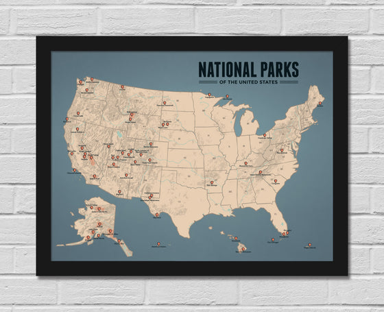 US National Parks Map 18x24 Poster