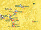 Colorado 14ers Map Poster - Marigold & Turquoise