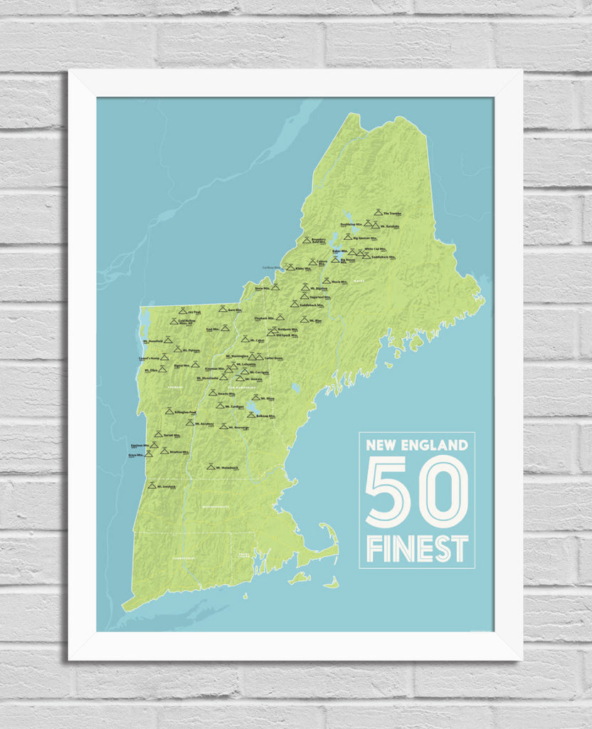 New England Fifty Finest Map 18x24 Poster