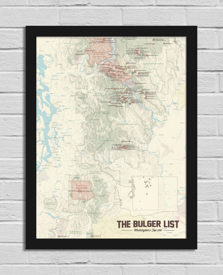 Washington 'Bulger List' Map 18x24 Poster