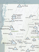 New England Ski Areas Resorts Checklist Map Poster - natural earth