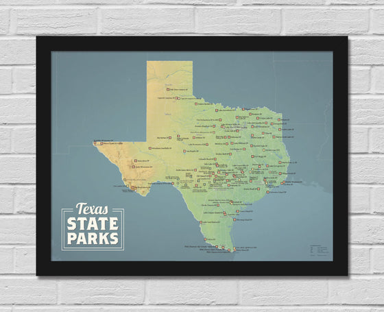Texas State Parks Map 18x24 Poster