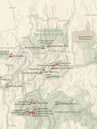 Colorado Centennial Peaks Map Poster - tan