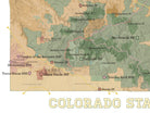 Colorado State Parks & Federal Lands map poster - camel & white