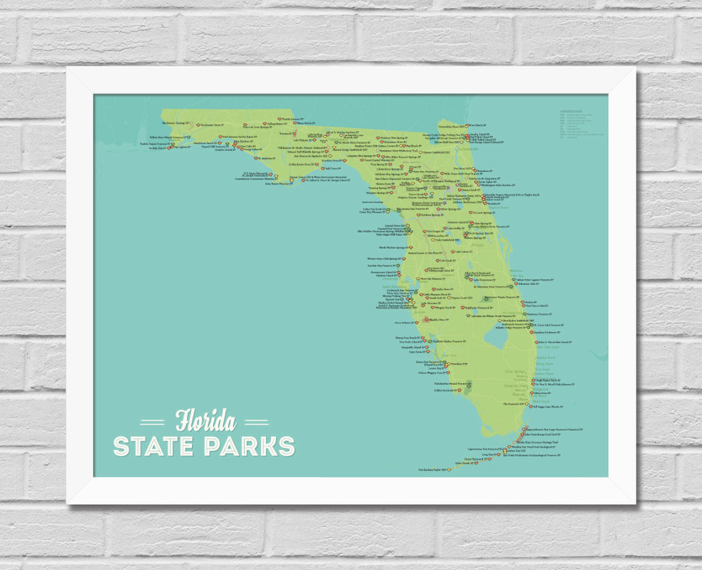 Florida State Parks Map 18x24 Poster