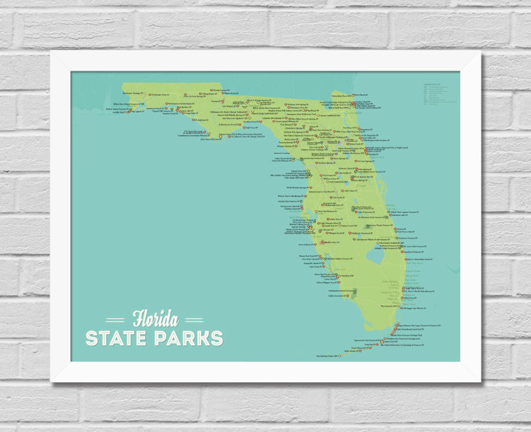 Florida State Parks Map 18x24 Poster