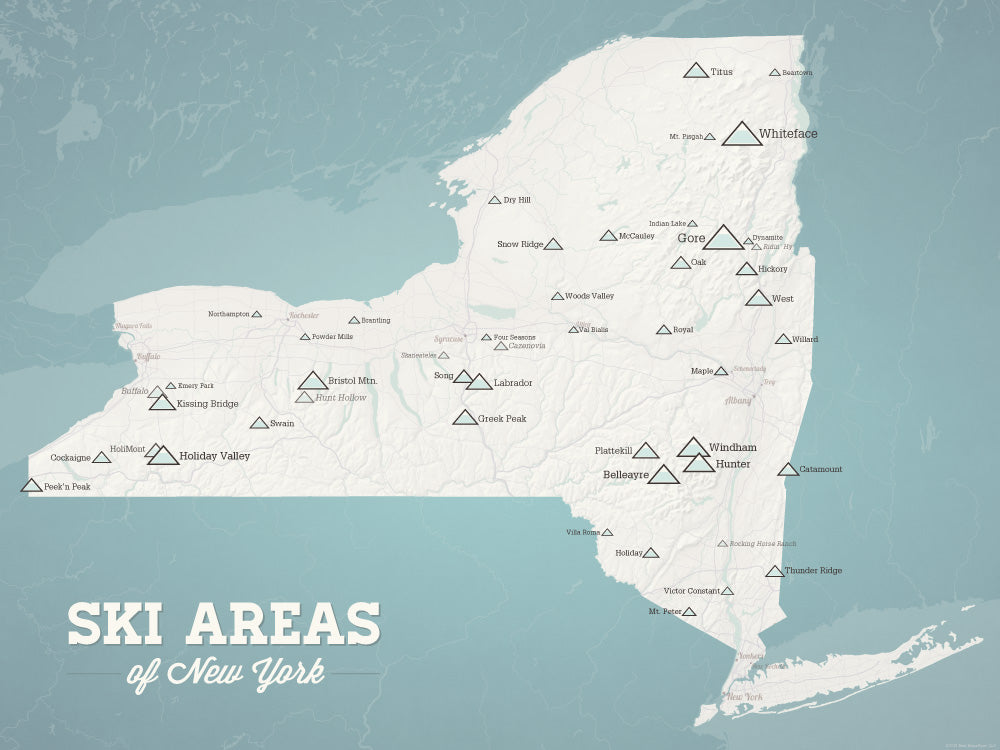 New York Ski Resorts Map Poster - Best Maps Ever