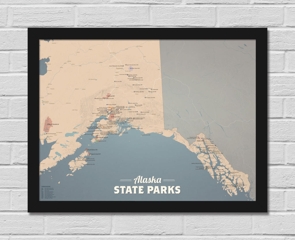 Alaska State Parks Map 18x24 Poster