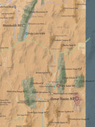 Nevada State Parks & Federal Lands map poster - camel & slate blue