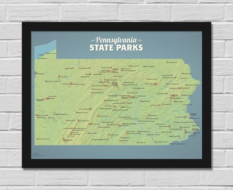 Pennsylvania State Parks Map 18x24 Poster