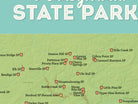 Pennsylvania State Parks Map Poster - green & aqua