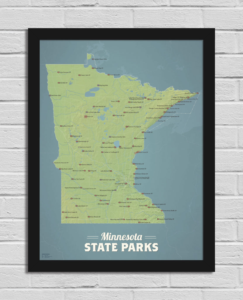 Minnesota State Parks Map 18x24 Poster