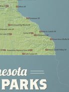 Minnesota State Parks Map Checklist Poster - natural earth