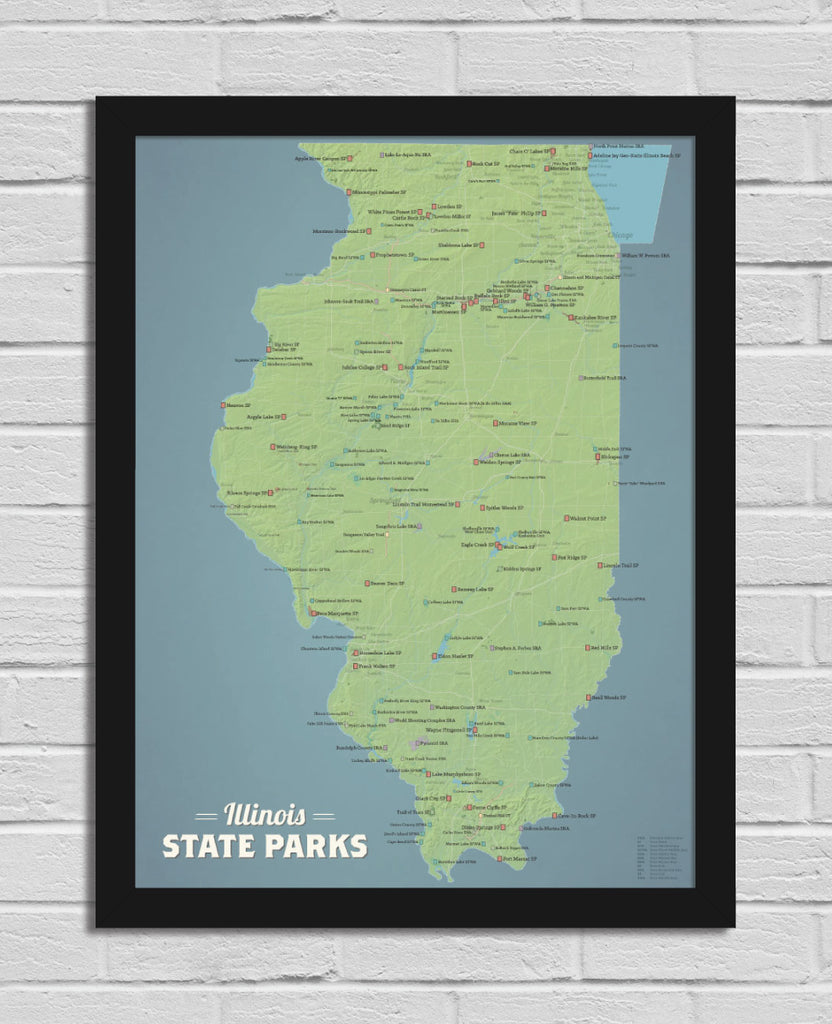 Illinois State Parks Map 18x24 Poster