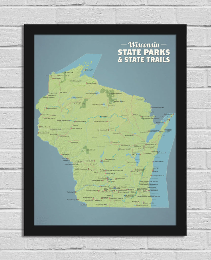 Wisconsin State Parks Map 18x24 Poster