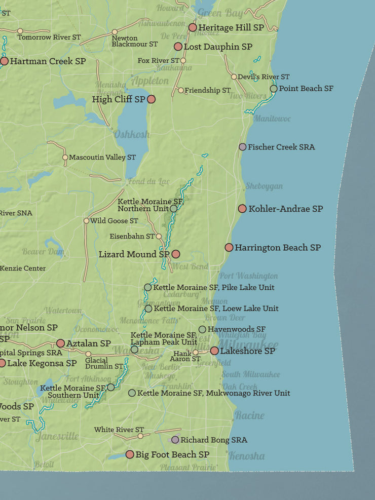 Wisconsin State Parks Map 18x24 Poster | Best Maps Ever