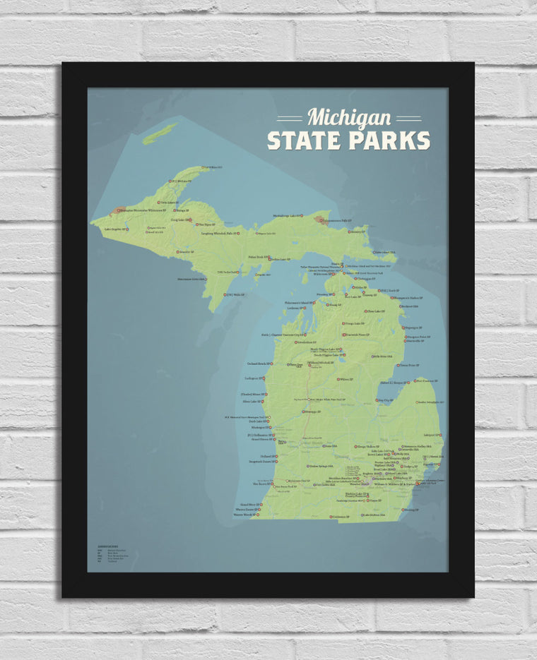 Michigan State Parks Map 18x24 Poster