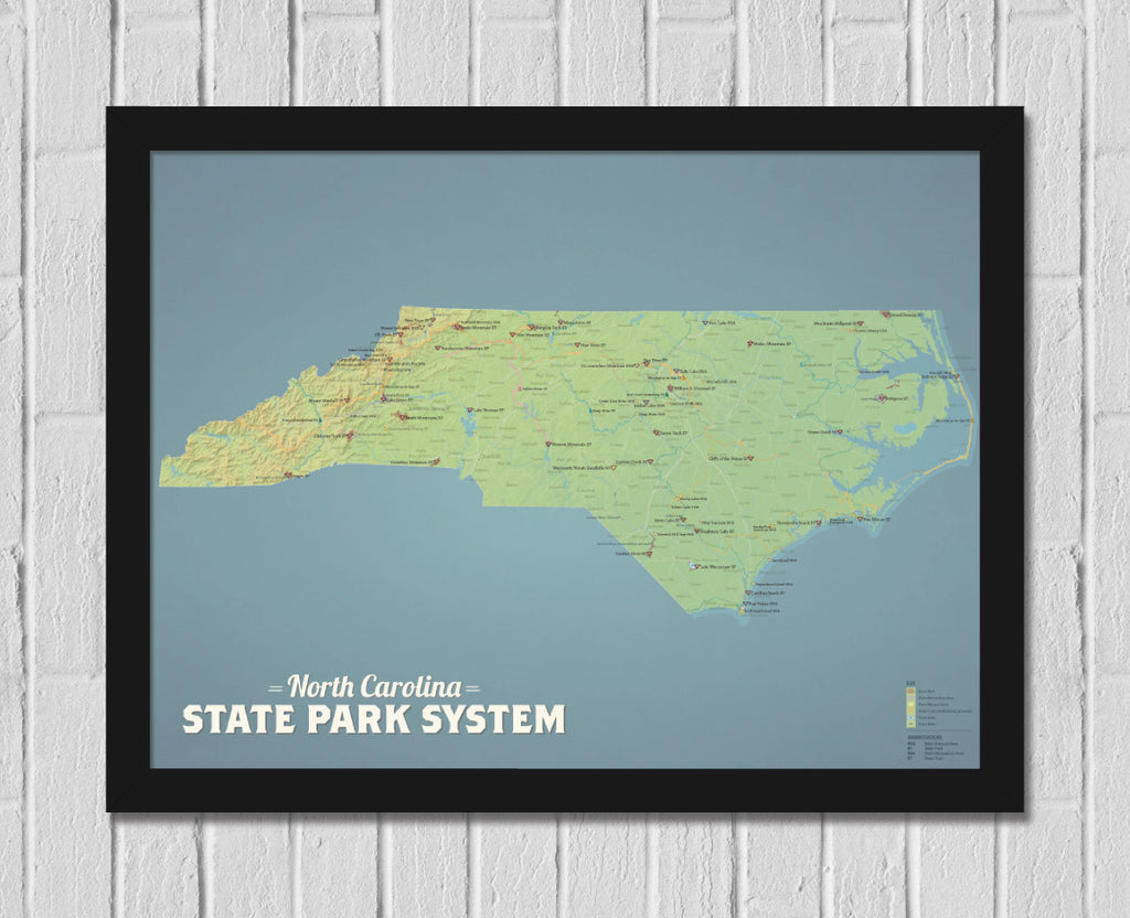 North Carolina State Park System Map 18x24 Poster