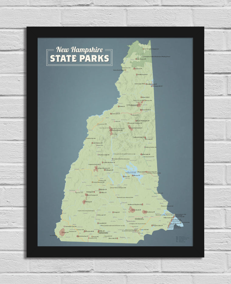 New Hampshire State Parks Map 18x24 Poster