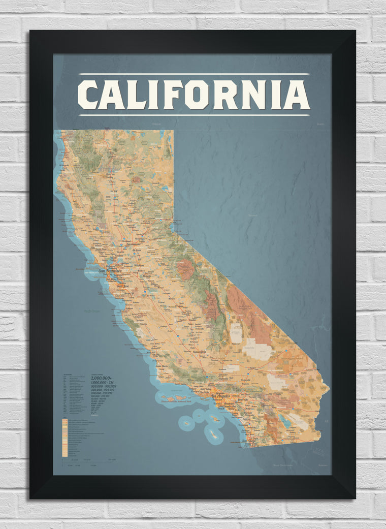 California State Wall Map Poster
