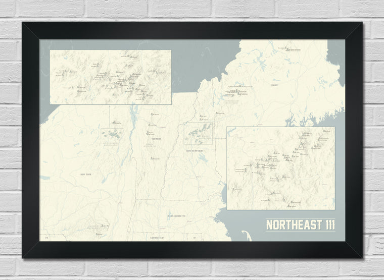 Northeast 111 4000 Footers Map 24x36 Poster