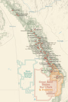 Colorado 13ers Checklist Map Poster - tan