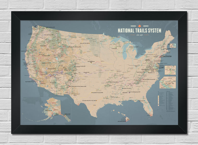 US National Trails System Map 24x36 Poster