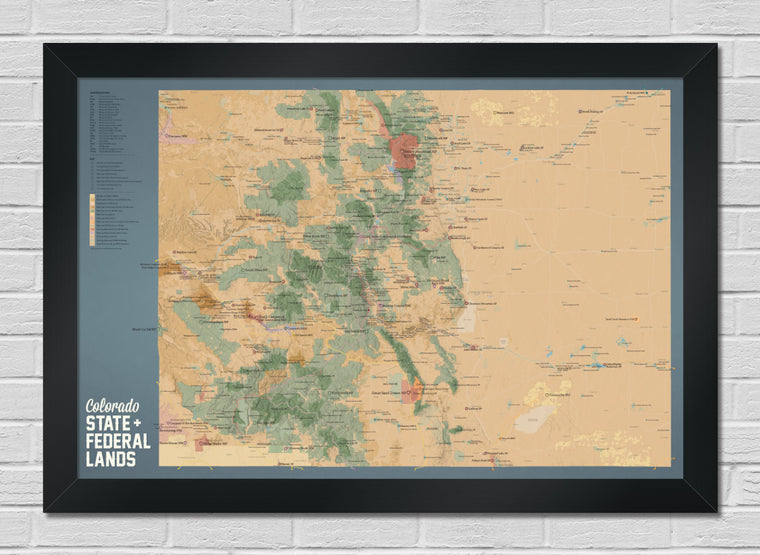 Colorado State Parks & Federal Lands Map 24x36 Poster